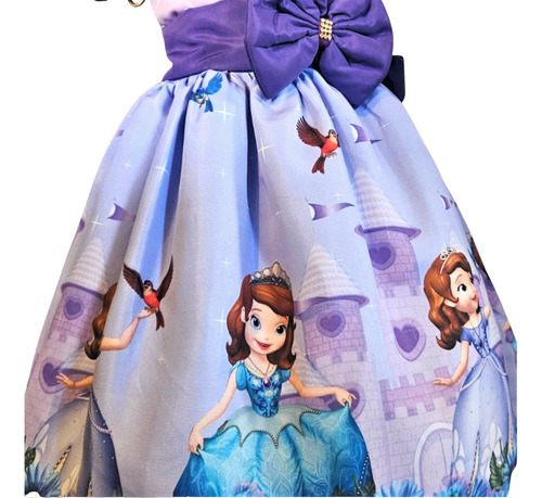 Vestido Infantil Festa Temático Princesinha Sofia Luxo